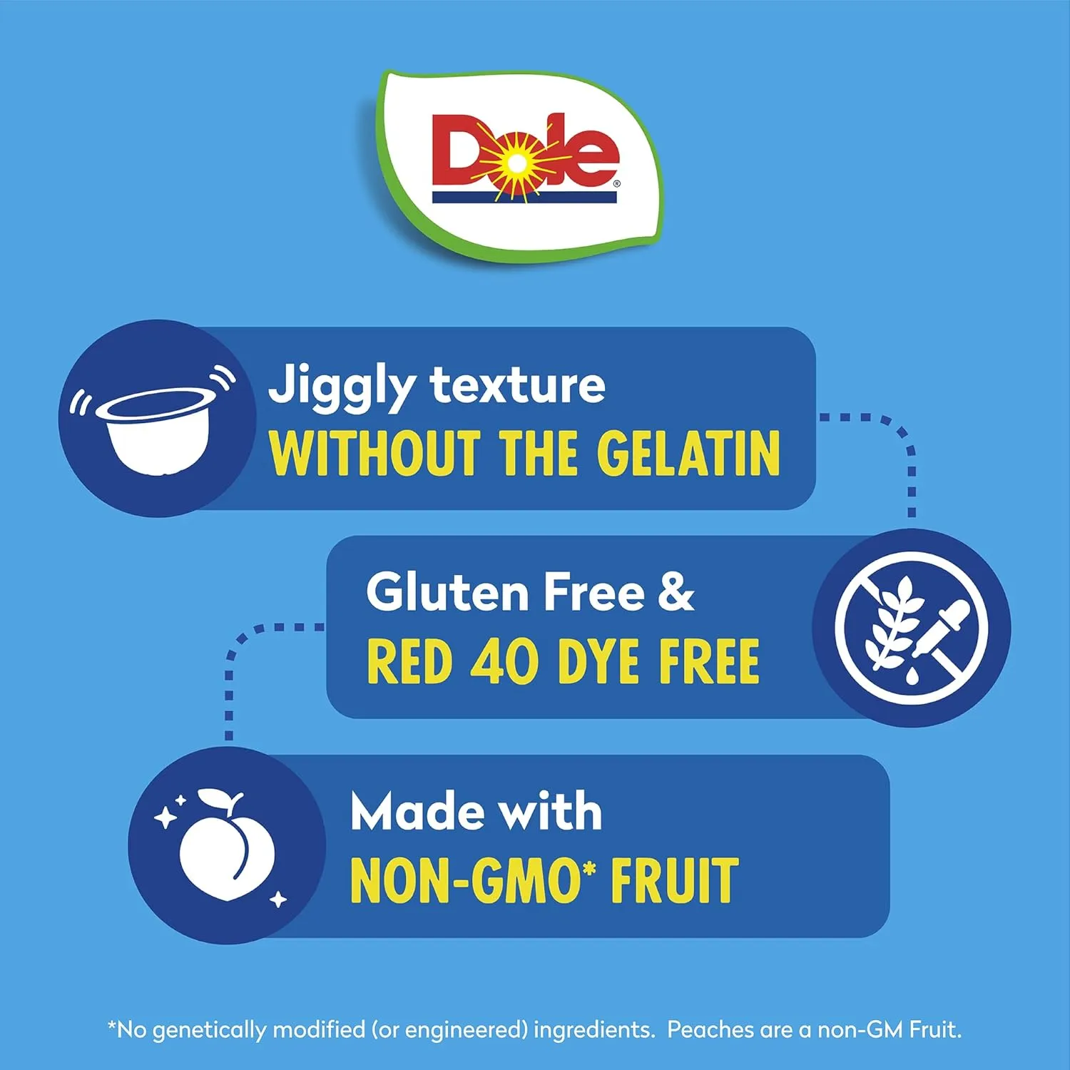 Dole Fruit Bowls Peaches in Strawberry Flavored Gel Snacks, 4.3oz 36 Total Cups, Gluten & Dairy Free, Bulk Lunch Snacks for Kids & Adults