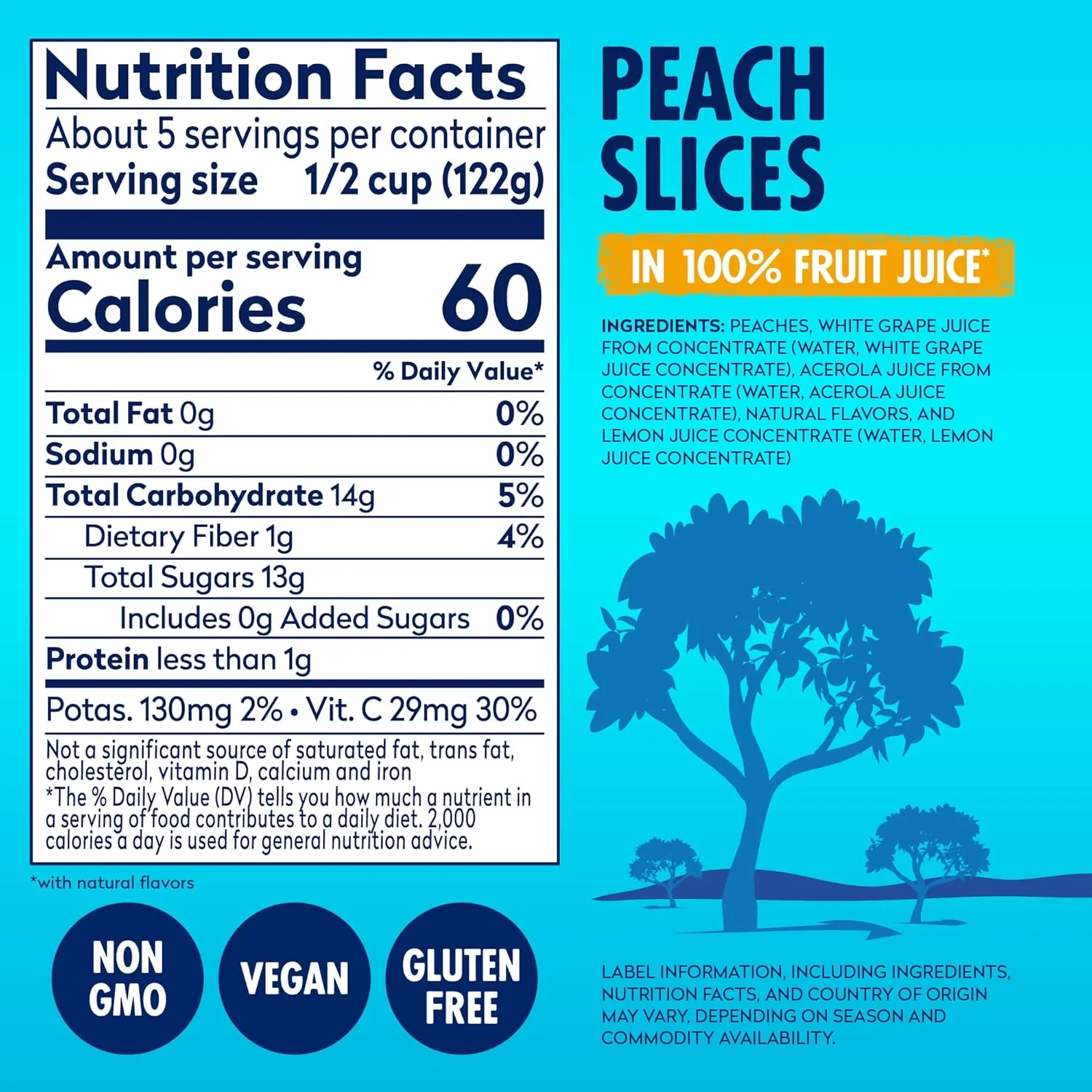 Dole Jarred Peaches Sliced Yellow Cling in 100% Fruit Juice, 23.5 Ounce Jar (Pack of 8)