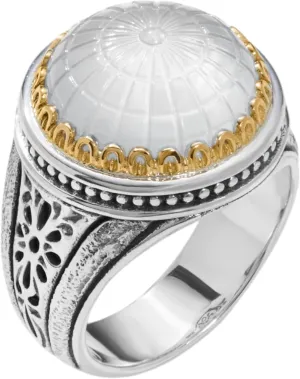 Dome Silver 18k Gold MOP Doublet Ring DKJ972-313 S6