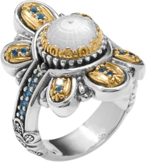Dome Silver 18k Gold Mother of Pearl Ring DKJ975-630 S7