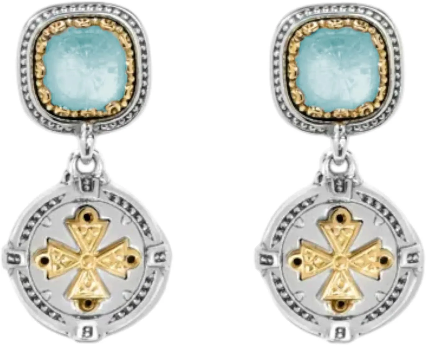 Dome Sterling Silver 18K Gold & MOP Earrings SKKJ701-628