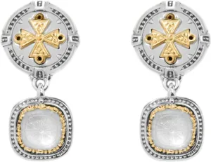 Dome Sterling Silver 18K Gold & MOP Earrings SKKJ703-313