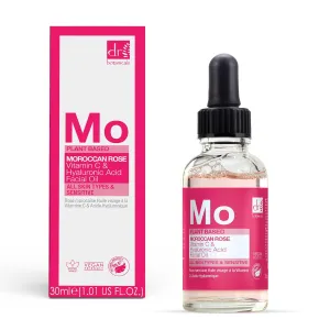 Dr Botanicals Moroccan Rose Oil -With Vitamin C & Hyaluronic Acid – Anti-Ageing, Brightening & Hydrating Water-Based Serum - Glow-Boosting Facial Oil for Radiant Skin – Made in UK – 30ml