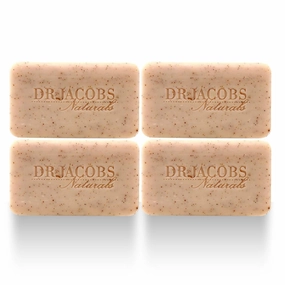 DR.JACOBS NATURALS Castile 5 oz Bar Soap for Face and Body Triple Milled Loofah Exfoliating Vegan (Lucy Rose)(4-pack)