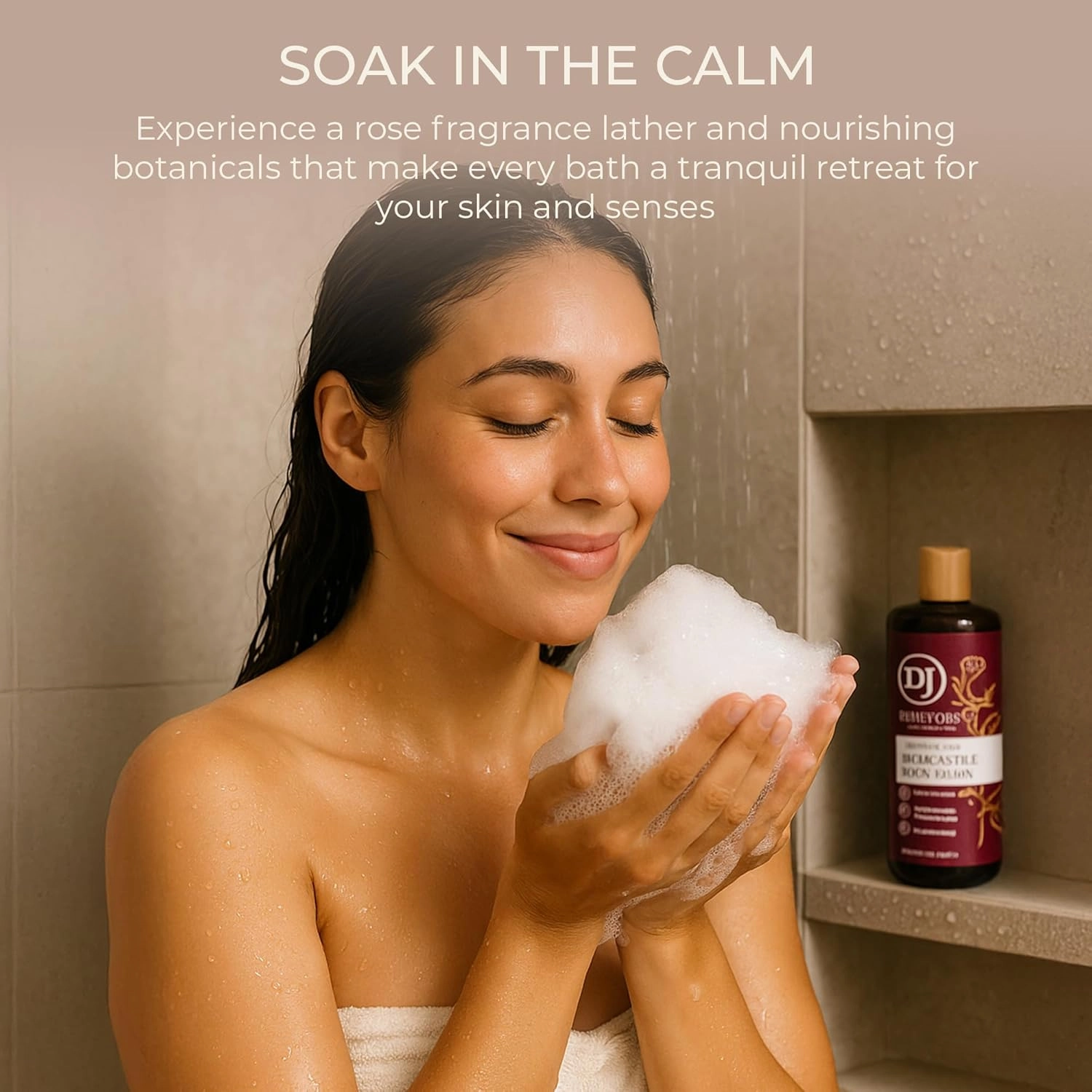DR. JACOBS NATURALS Castile Rose All-Natural Body Wash for Moisturizing Dry and Sensitive Skin Shampoo with Plant-Based Ingredients Gluten, Preservatives-Free Formula - 32 oz, Pack of 1