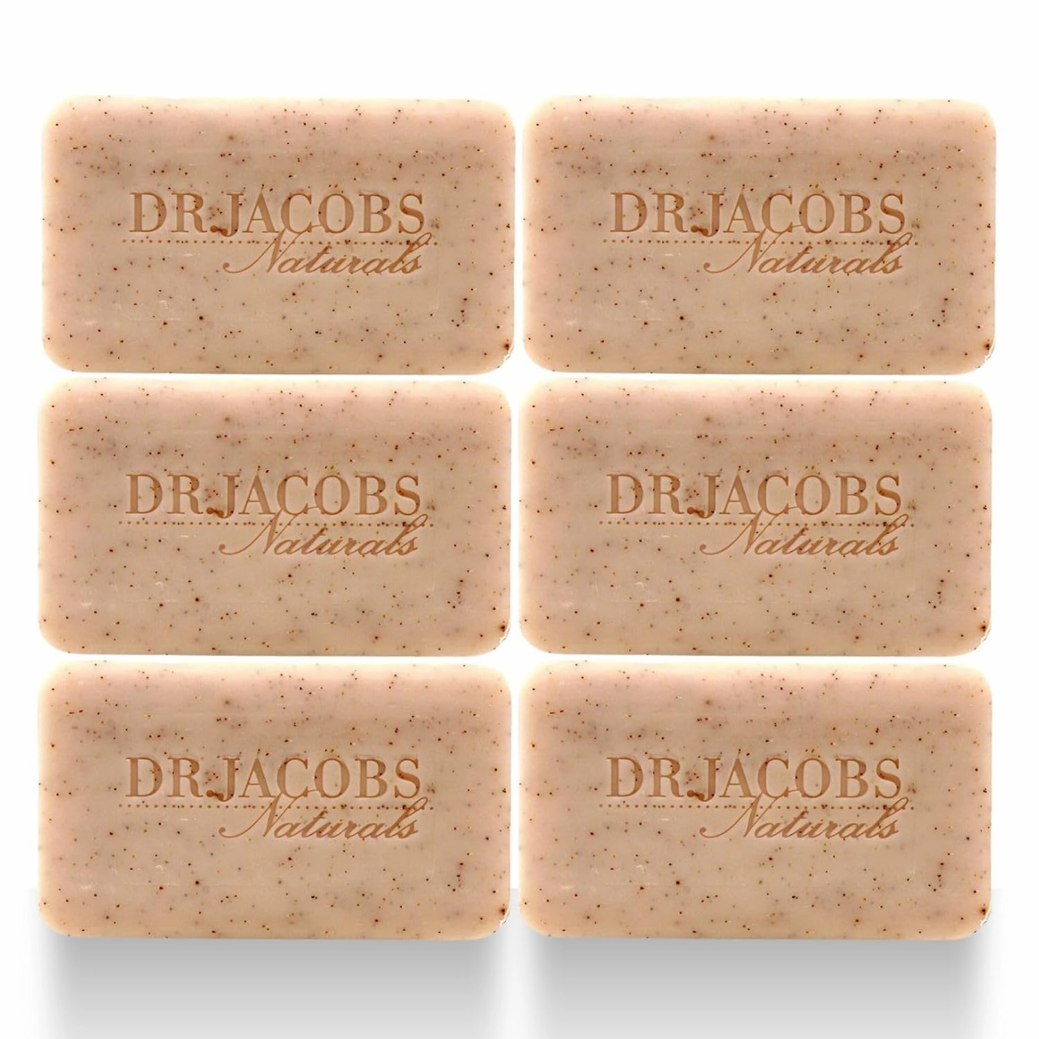 Dr Jacobs Naturals, Triple Milled Loofah Exfoliating Castile Bar Soap (Pack of 6) - Free of Parabens, Sulfates, Synthetics, Gltuen and GMO (Lucy Rose)