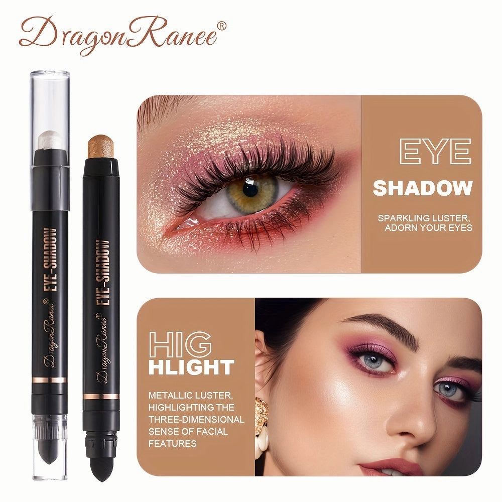 DragonRanee 12pcs Eyeshadow Pencil Set, Mixed Color System, Natural & Shimmery Finish, Fine Texture with Sparkle, Easy-to-Apply Eye Makeup Kit