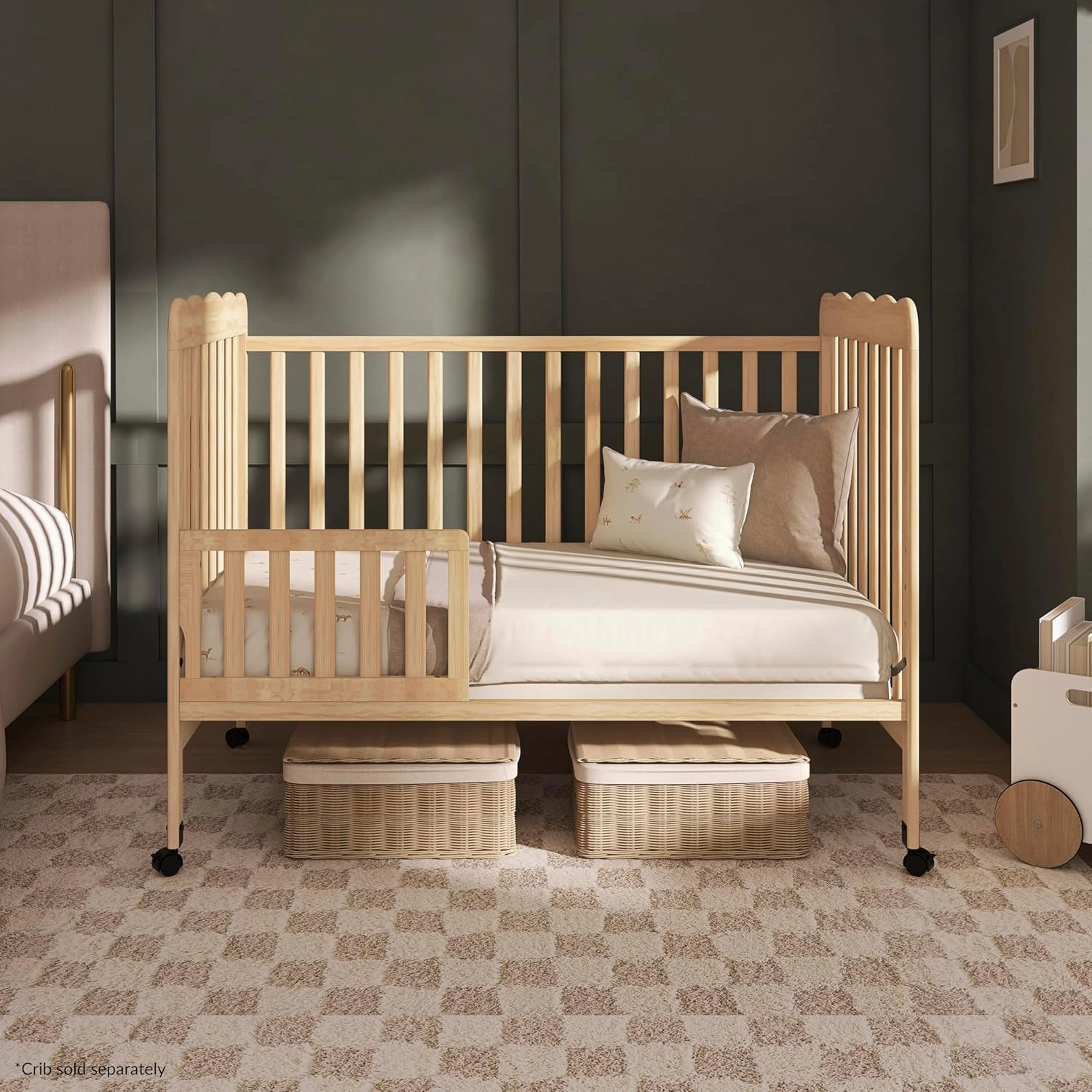 Dream On Me Universal Convertible Crib Toddler Guard Rail, Natural, 21x13x13 Inch (Pack of 1)