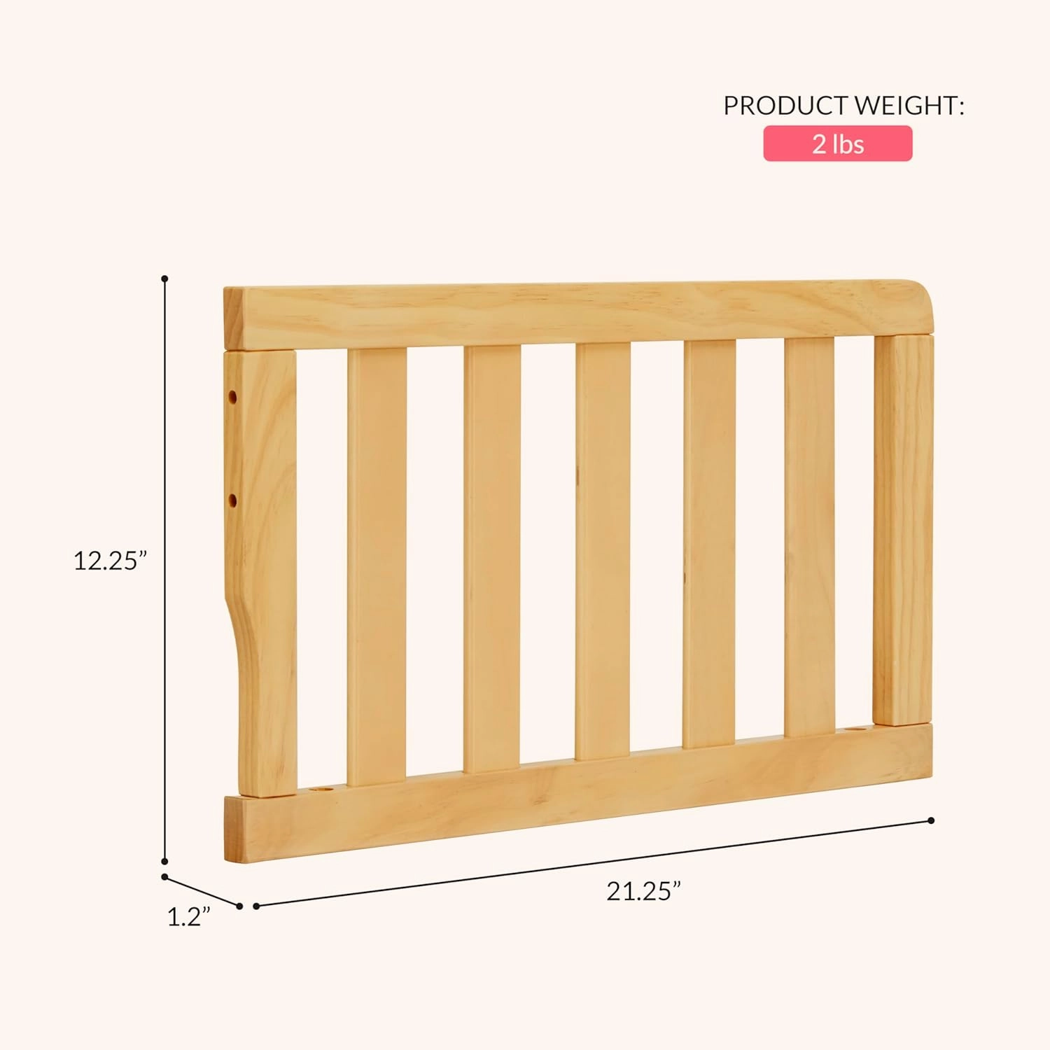 Dream On Me Universal Convertible Crib Toddler Guard Rail, Natural, 21x13x13 Inch (Pack of 1)