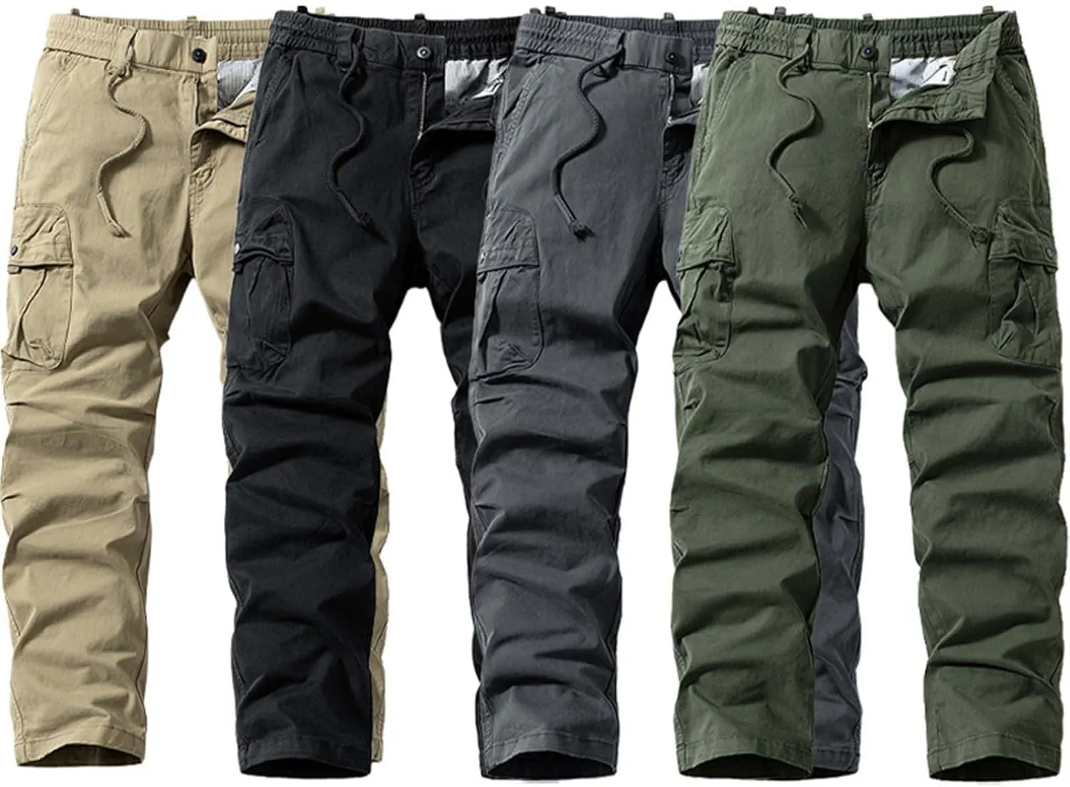 Dress Trousers for Men Hiking Plaid Linen Athletic Skinny Elastic Waist Stretch Leather with Pockets Travel Yoga