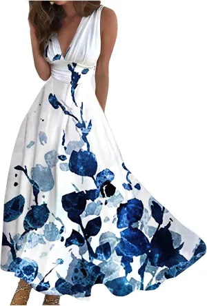Dresses for Women 2024,Women's Summer Maxi Dress Casual Swing Flowy Floral Fashion Basic Sundresses