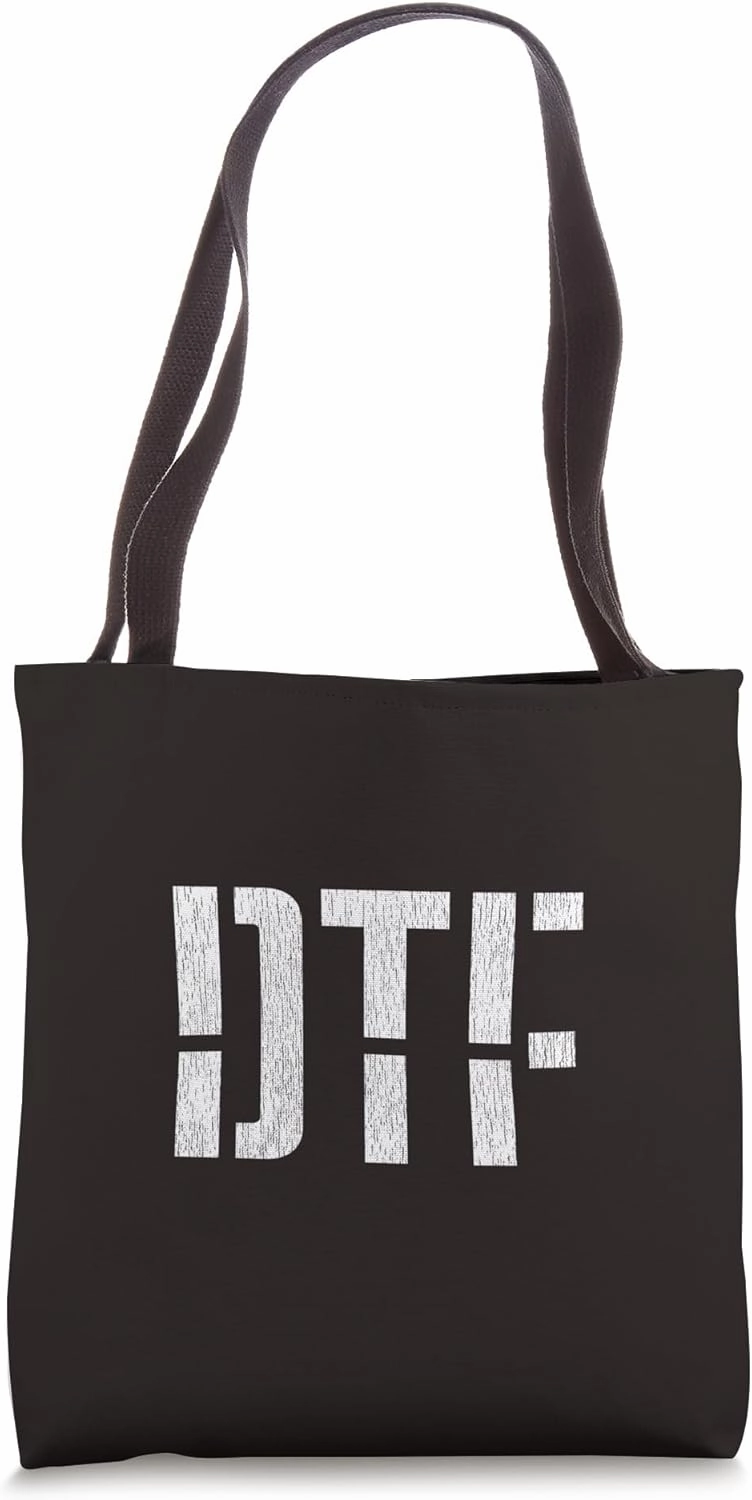 DTF Bold Stencil Design With Details Tote Bag