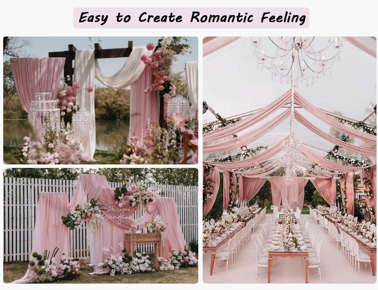 Dusty Rose Wedding Arch Draping Fabric, 1 Panel 29" X 20FT Dusty Rose Chiffon Wedding Draping Fabrics, Sheer Fabric for Draping