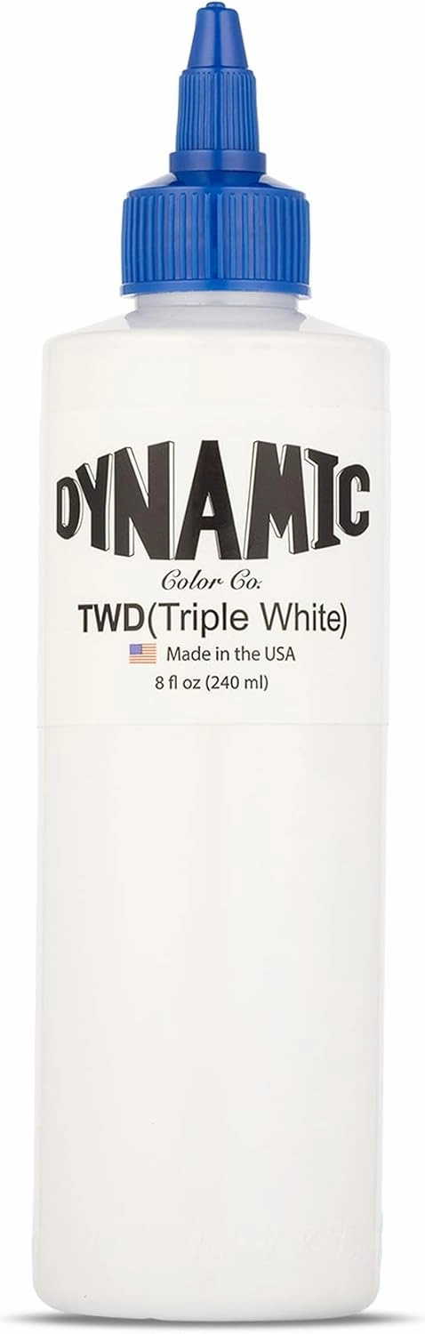 Dynamic Color Co- Triple White Tattoo Ink, Sterilized, Made in USA, 8 oz Bottle