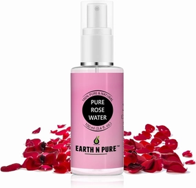 Earth and Pure Natural Rose Water 100Ml | Distilled from Roses with Nothing Artificial, Ideal for Oil Control, Balancing Skin pH Level, Glowing Skin, Face Mist & Tonner.