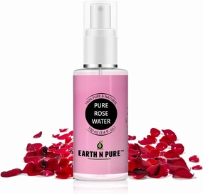 Earth and Pure Natural Rose Water 100Ml | Distilled from Roses with Nothing Artificial, Ideal for Oil Control, Balancing Skin pH Level, Glowing Skin, Face Mist & Tonner.