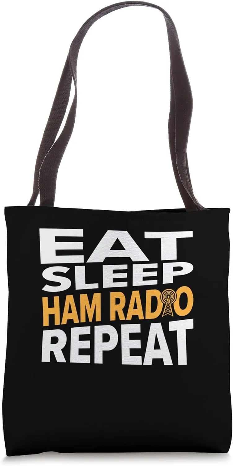 Eat Sleep Ham Radio Repeat Bold Frequency Lifestyle Tote Bag