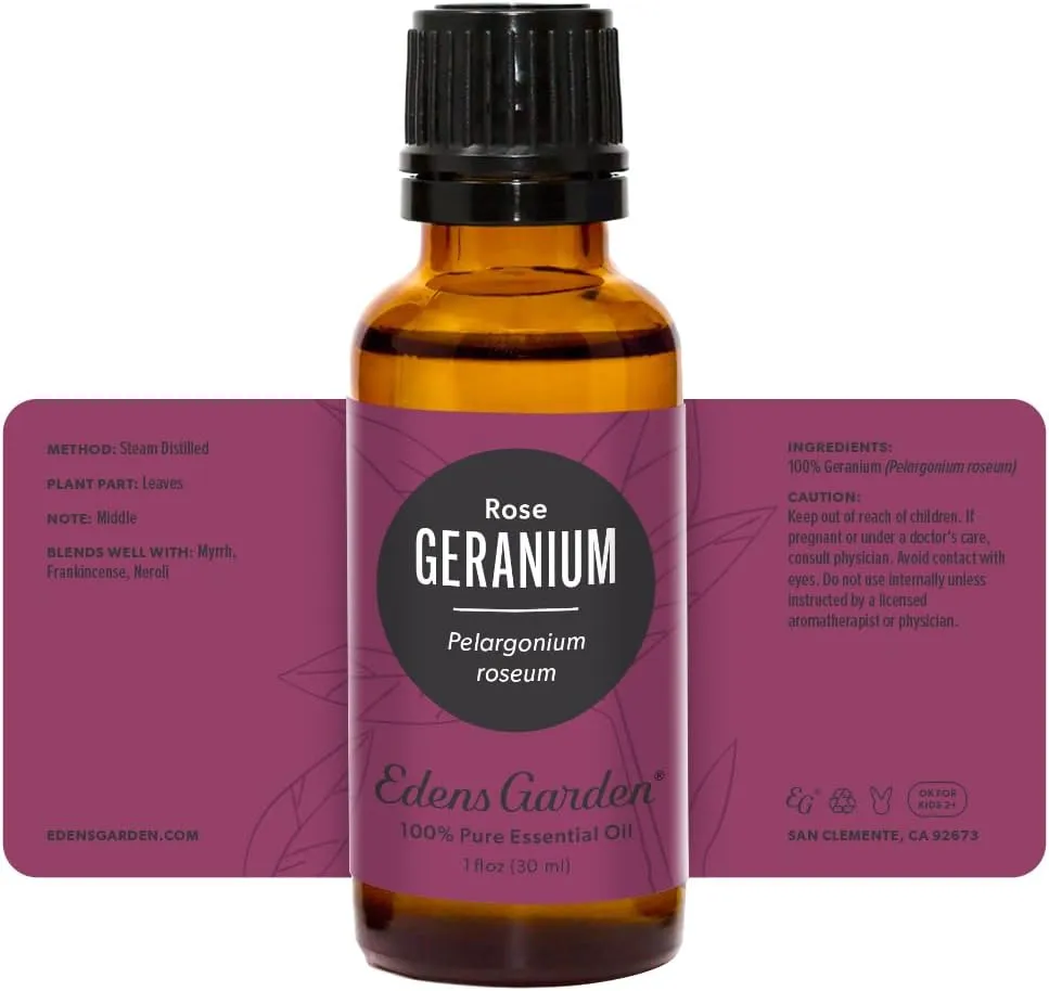 Edens Garden Geranium- Rose Essential Oil, 100% Pure Therapeutic Grade (Undiluted Natural/Homeopathic Aromatherapy Scented Essential Oil Singles) 30 ml