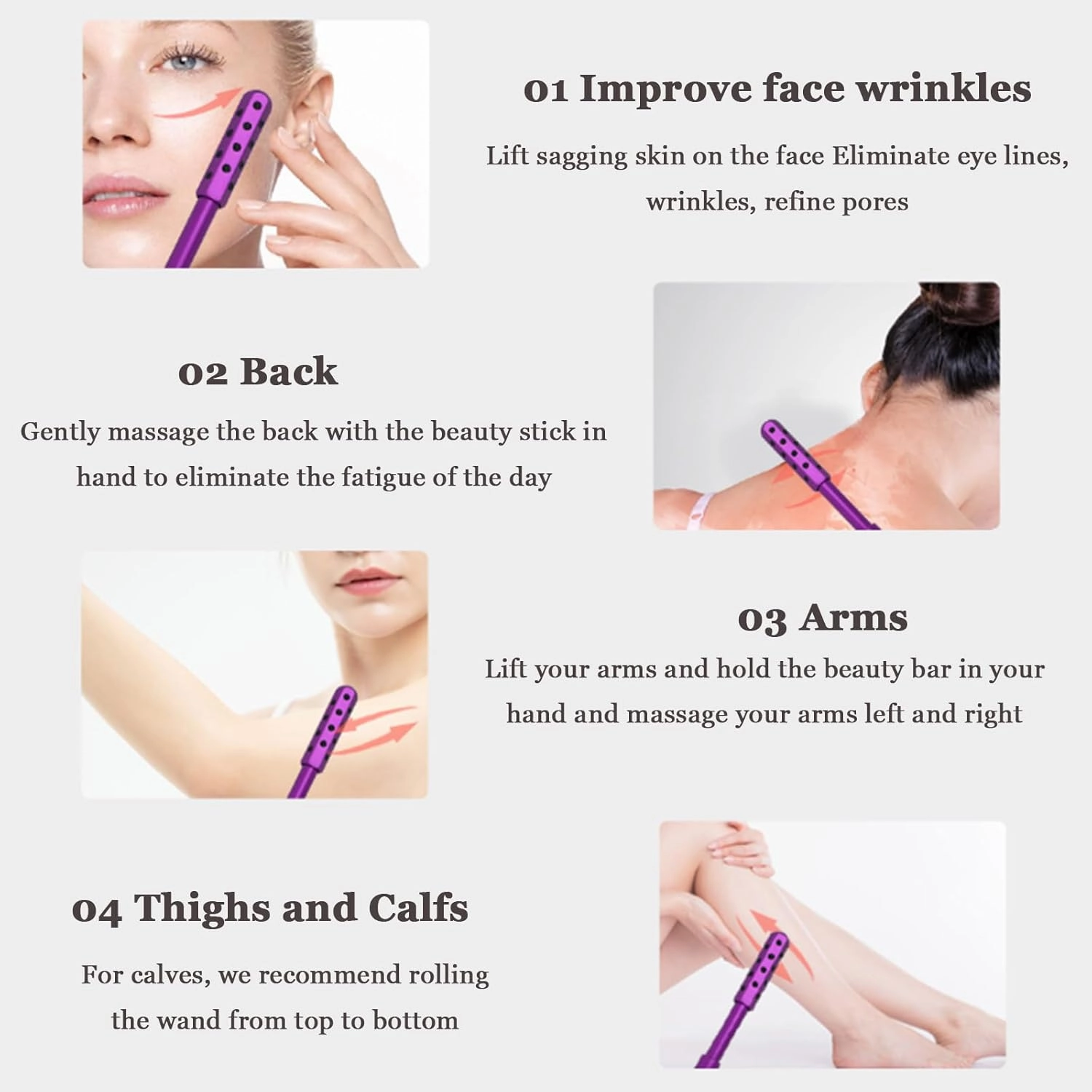 Elarique Face Roller, Elarique Glow Sculpt - Beauty Roller, Germanium Stone Face Roller for up Lifting and Skin Care, Beauty Sculptor Roller (30 Purple)