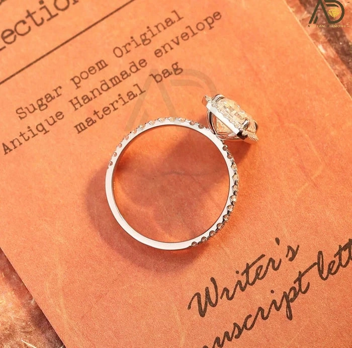 Elegant Radiant Cut Moissanite Ring - Halo Setting Perfect for Christmas