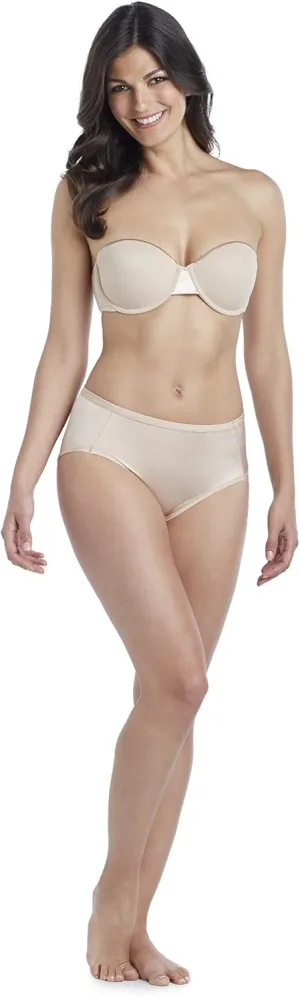 ELLEN TRACY Company Women's Microfiber Satin Underwire Strapless Bra with Adjustable Convertible Straps - Sun Beige, 36D