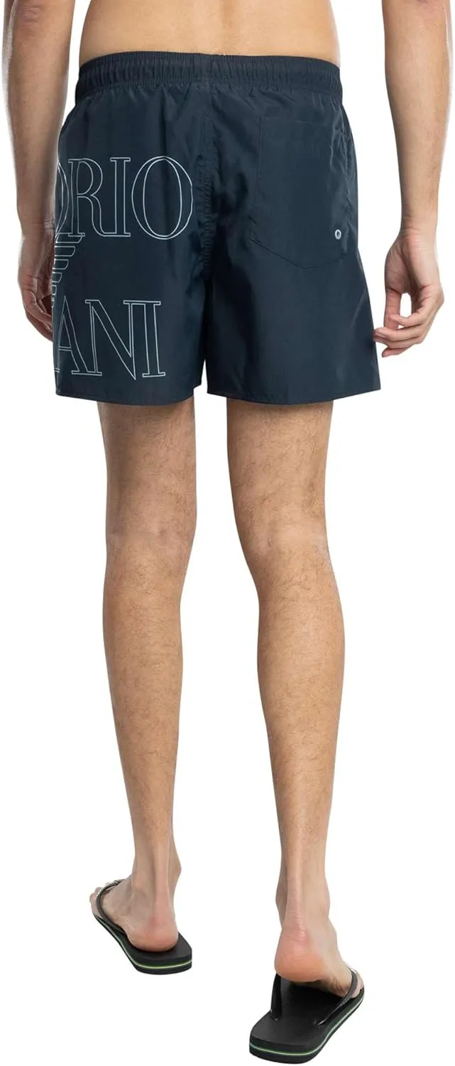 Emporio Armani Men's Solid Bold Logo 4" Swim Trunk