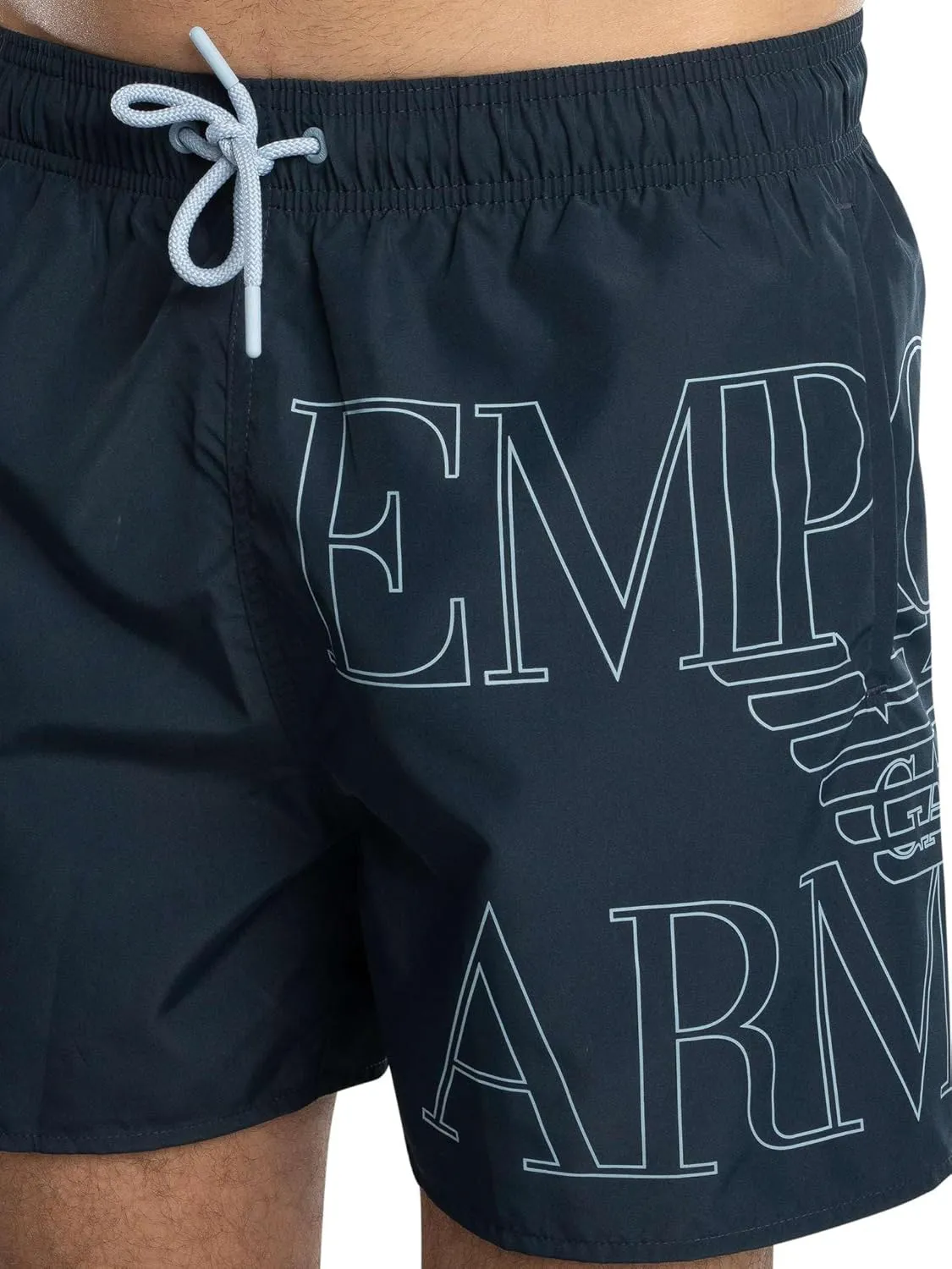 Emporio Armani Men's Solid Bold Logo 4" Swim Trunk
