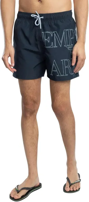Emporio Armani Men's Solid Bold Logo 4" Swim Trunk