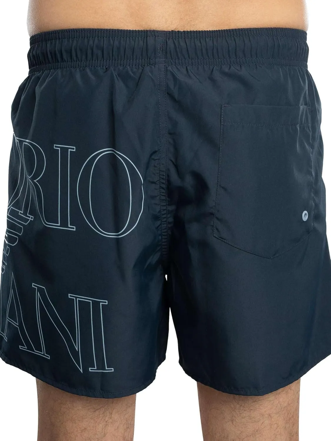 Emporio Armani Men's Solid Bold Logo 4" Swim Trunk