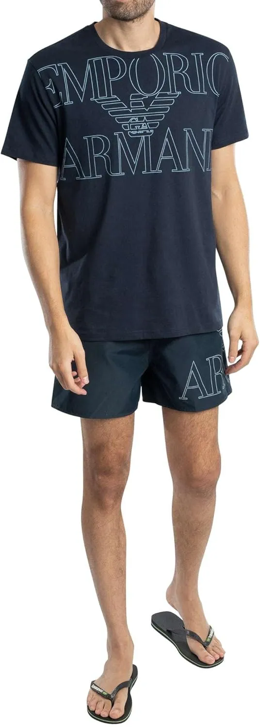 Emporio Armani Men's Solid Bold Logo 4" Swim Trunk