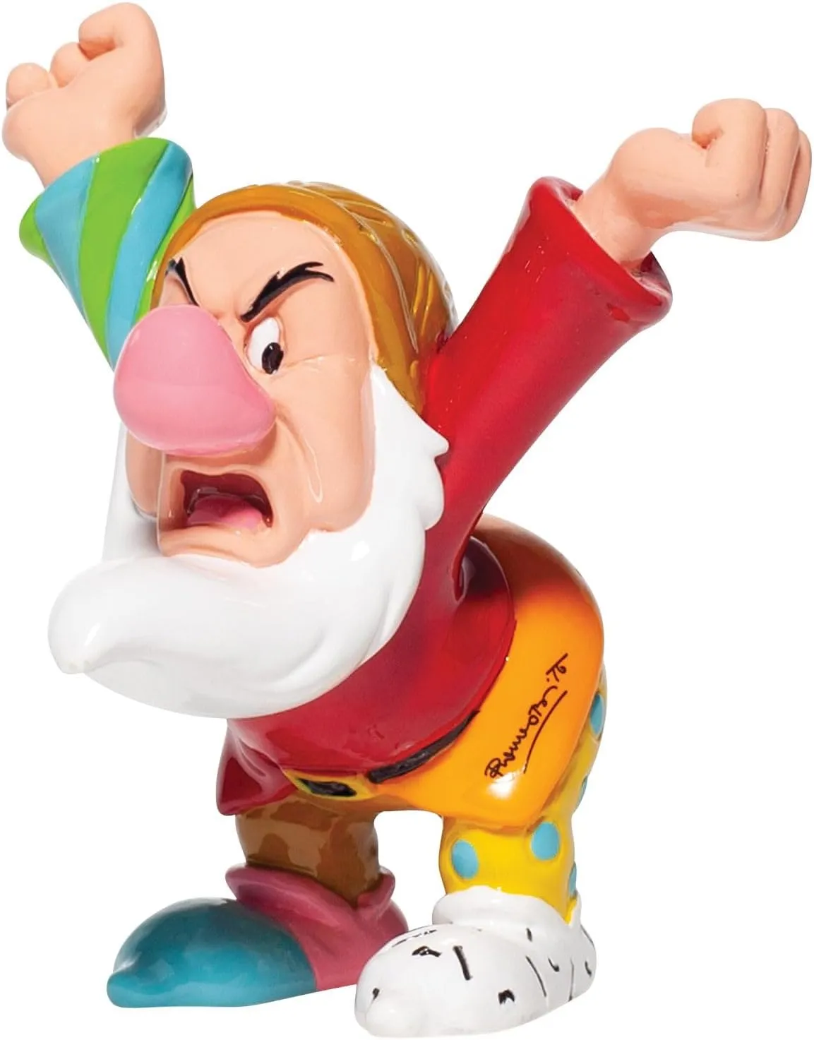 Enesco Disney by Romero Britto Snow White and The Seven Dwarfs Grumpy Miniature Figurine, 4.7 Inch, Multicolor
