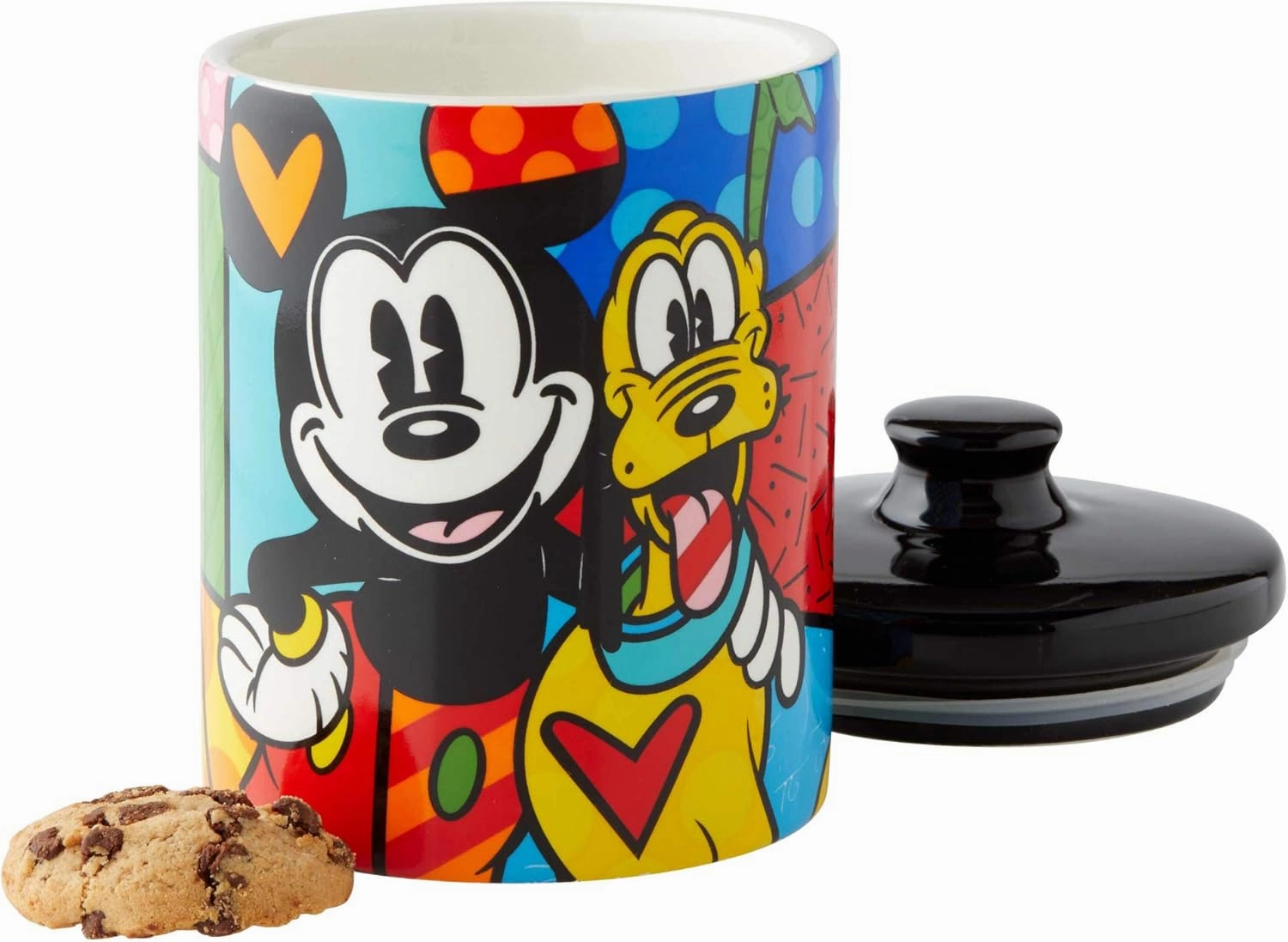 Enesco 6004977 Disney by Britto Mickey Mouse and Pluto Candy Jar Canister, 6 Inch