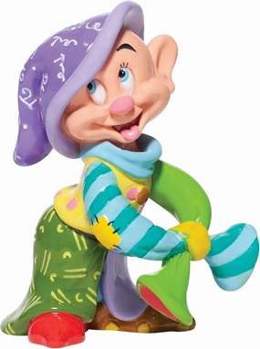 Enesco Disney by Romero Britto Snow White and The Seven Dwarfs Dopey Miniature Figurine, 4.7 Inch, Multicolor