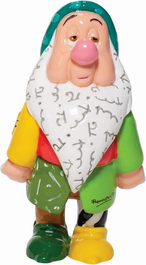 Enesco Disney by Romero Britto Snow White and The Seven Dwarfs Sleepy Miniature Figurine, 4.7 Inch, Multicolor