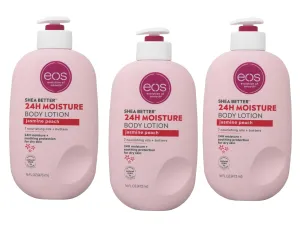 eos Jasmine Peach 24 Hour Moisture Body Lotion with Shea Better 16 Fl Oz Pack of 3