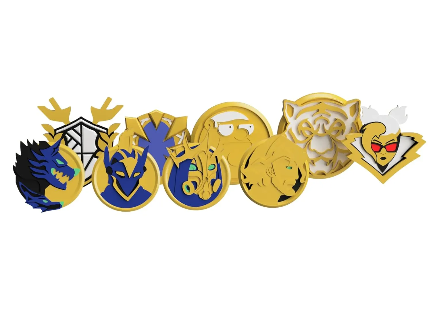 Exclusive Battle Royale Gold Medallion - 3D-Printed Collector's Set - Ultimate Gaming Gift, Limited Edition (Large, Season 1 & 2 Bundle (9pcs))