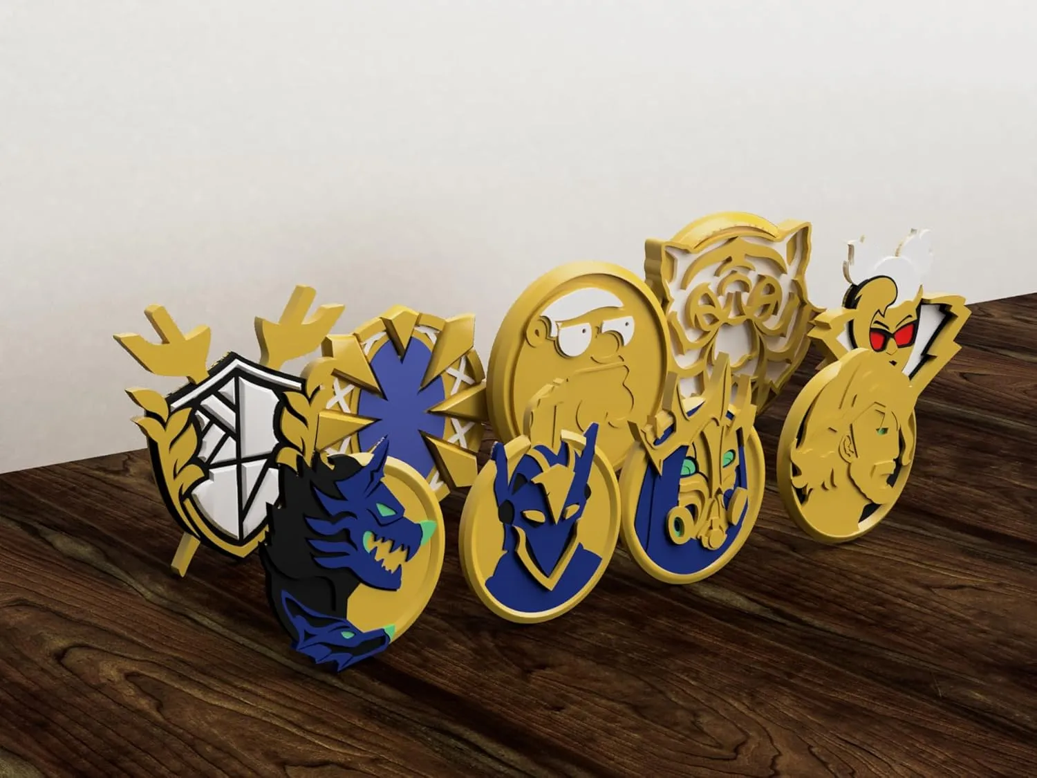Exclusive Battle Royale Gold Medallion - 3D-Printed Collector's Set - Ultimate Gaming Gift, Limited Edition (Large, Season 1 & 2 Bundle (9pcs))