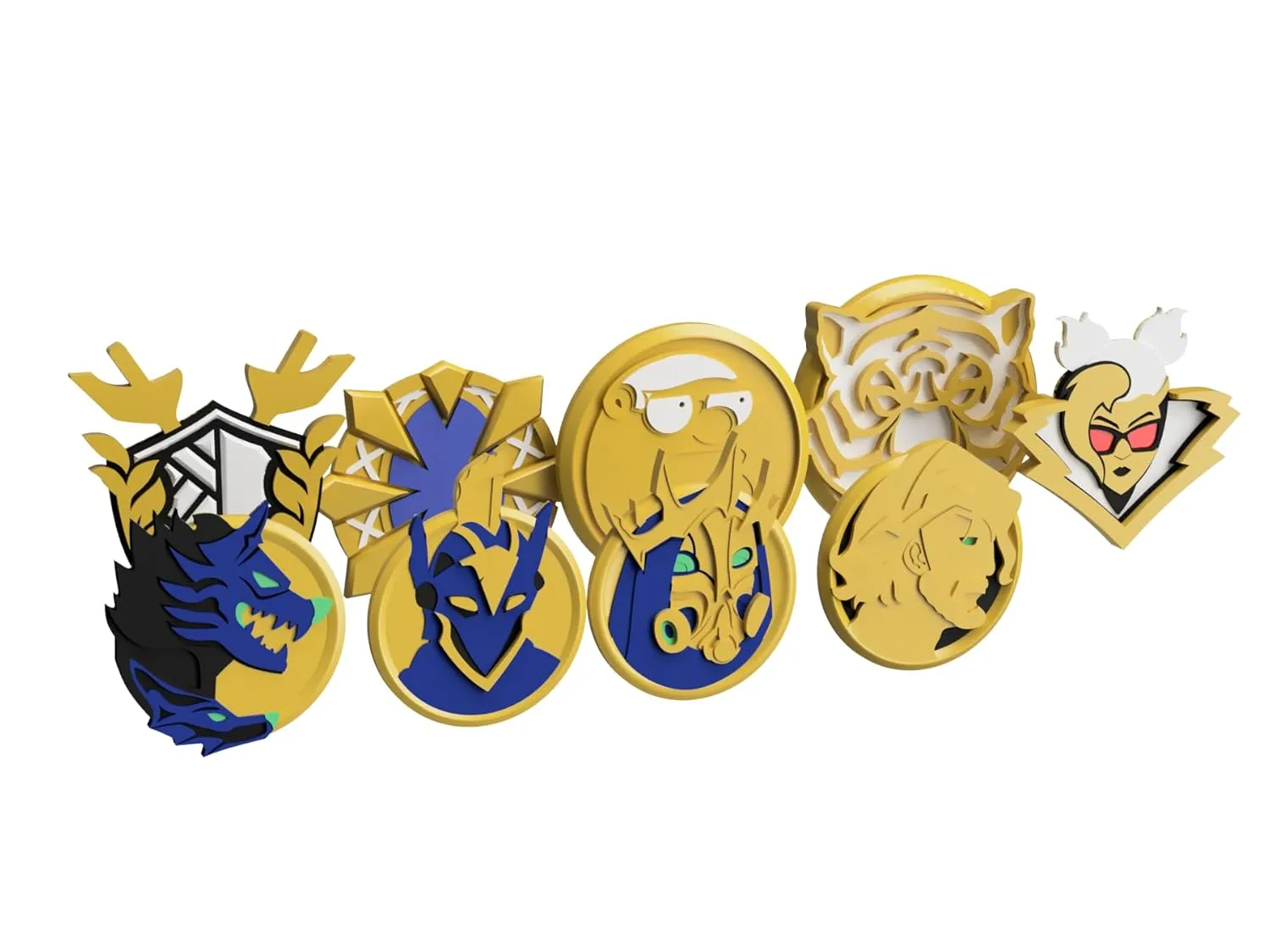 Exclusive Battle Royale Gold Medallion - 3D-Printed Collector's Set - Ultimate Gaming Gift, Limited Edition (Large, Season 1 & 2 Bundle (9pcs))
