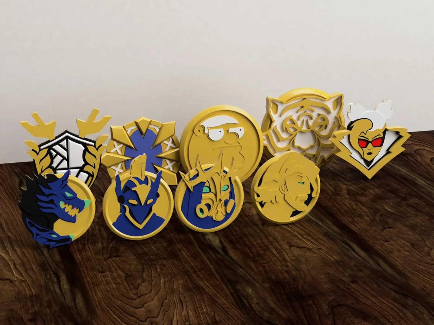 Exclusive Battle Royale Gold Medallion - 3D-Printed Collector's Set - Ultimate Gaming Gift, Limited Edition (Large, Season 1 & 2 Bundle (9pcs))