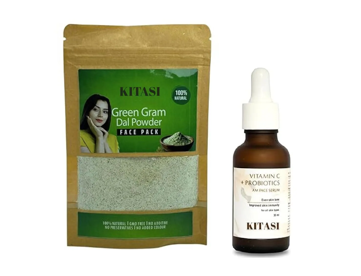 Face Serum 30 ml & Skin Brightening Face Pack 60 gm, For Men and Women, skin care combo