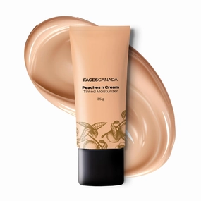 FACE'S CANADA Tinted Moisturizer - Peaches N Cream - Light 01, 35g | Hydrating, Lightweight, Non-Oily with Natural Glowy Finish | Sheer Buildable Coverage for Daily Use | BB Cream For All Skin Types