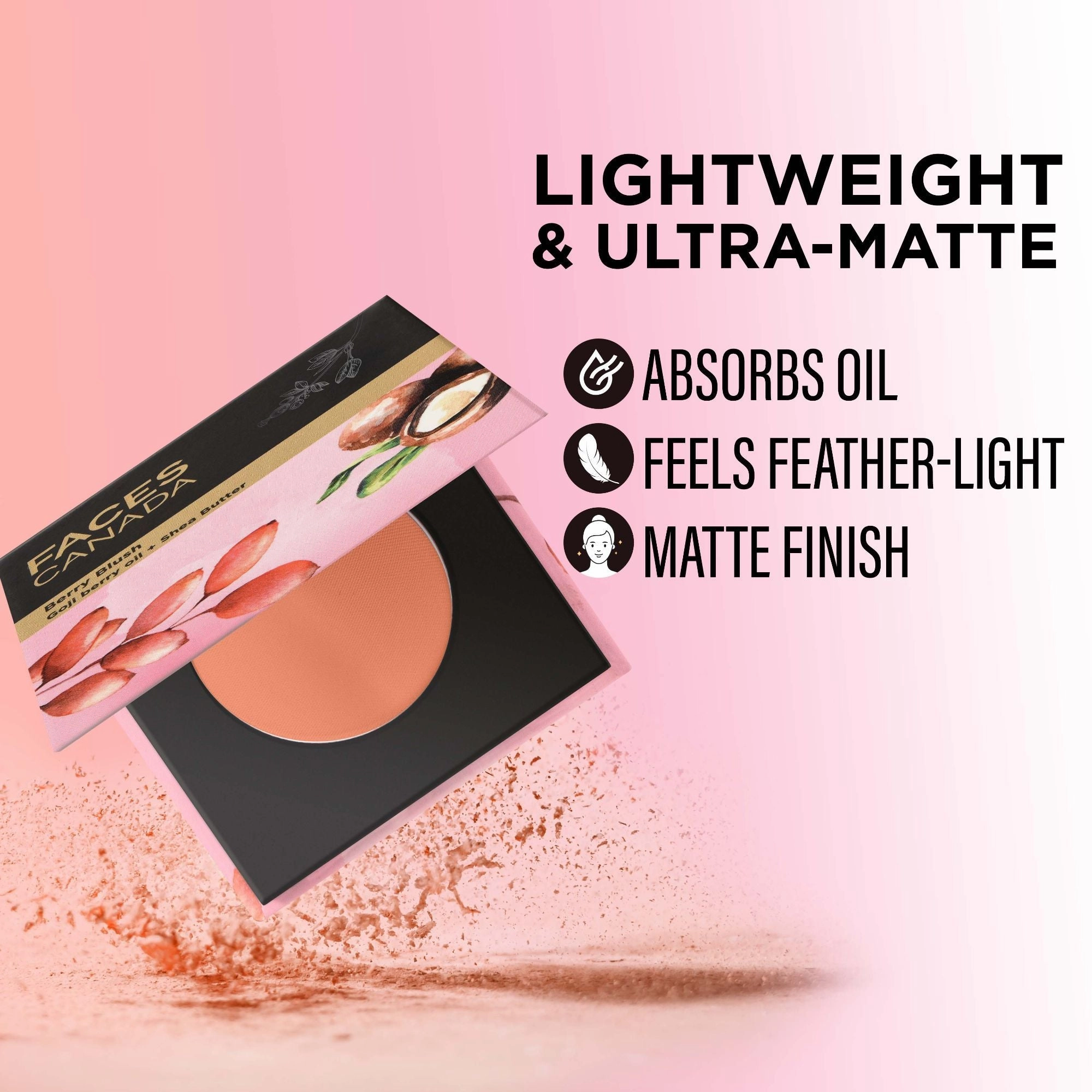 Faces Canada Berry Blush | Peach | Mattifying & Long Lasting| Lightweight| Call me honey Core Range Peach Core Range