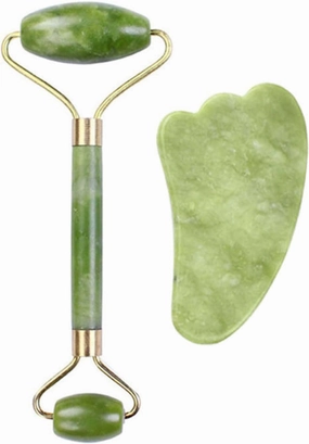 Facial Massage Roller Gua Sha Board Double Heads Jade Stone Jade Roller Gouache,type 015