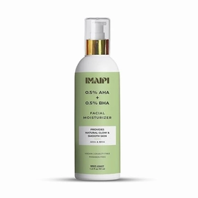 Facial Moisturizer with 0.5% AHA   BHA, Vegan Formula for Normal & Acne-Prone Skin, 50ml