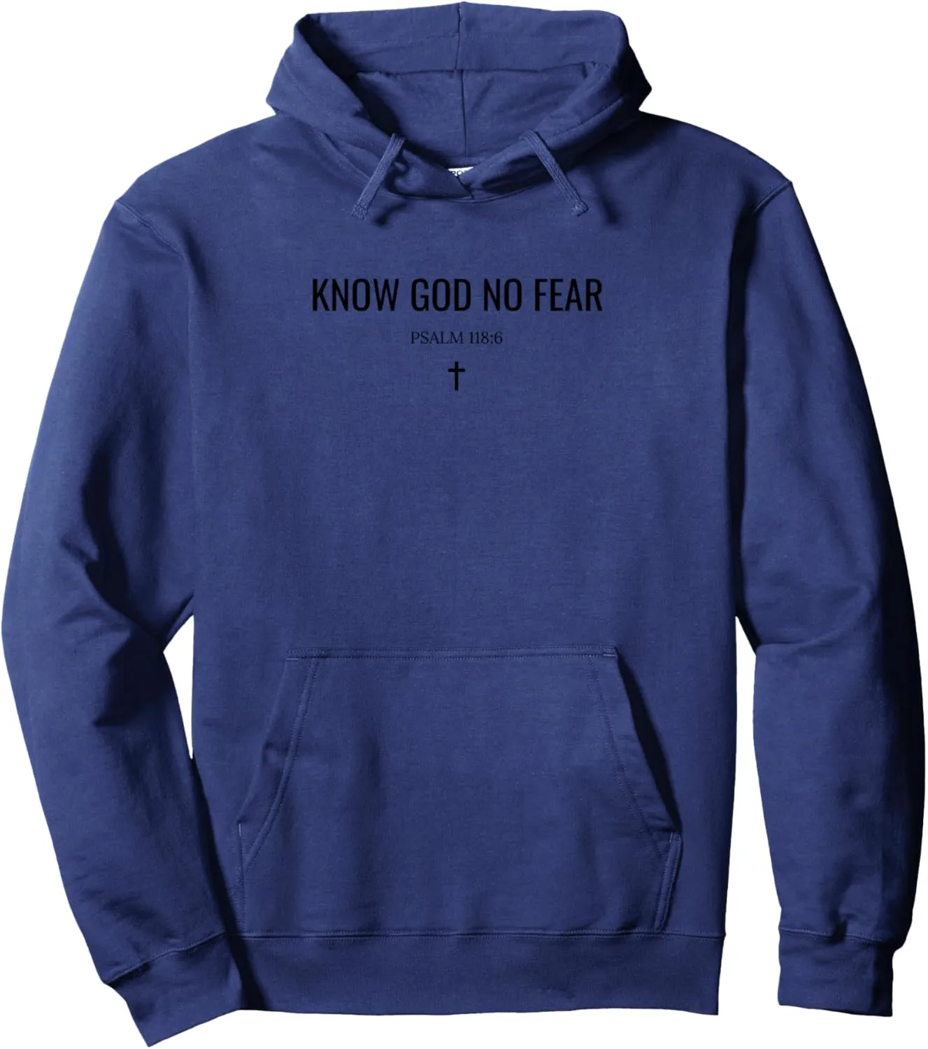Faith Over Fear "Know God No Fear" Bold Christian Pullover Hoodie
