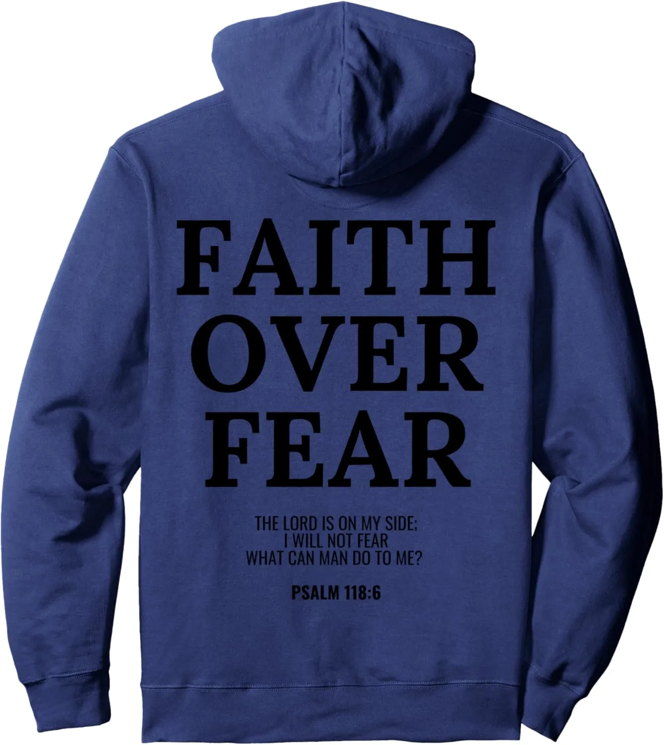 Faith Over Fear "Know God No Fear" Bold Christian Pullover Hoodie