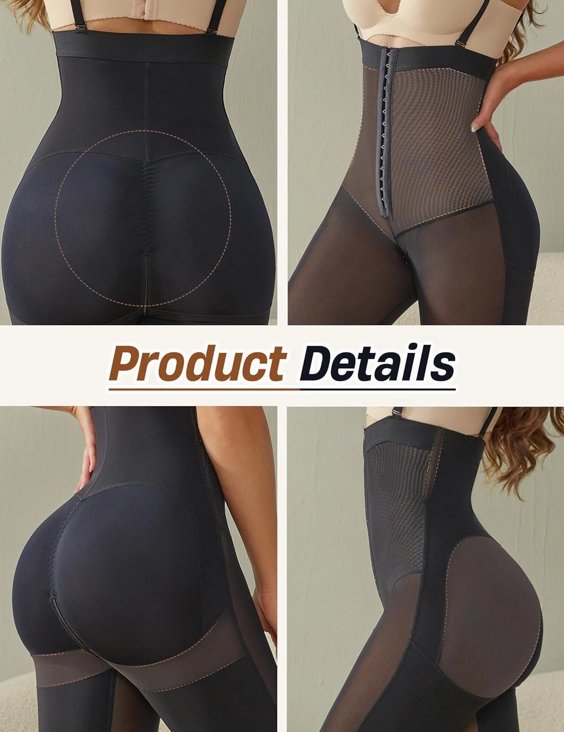 Faja Colombianas Bodysuit Tummy Control Shapewear for Women Open Bust Body Shaper Zipper