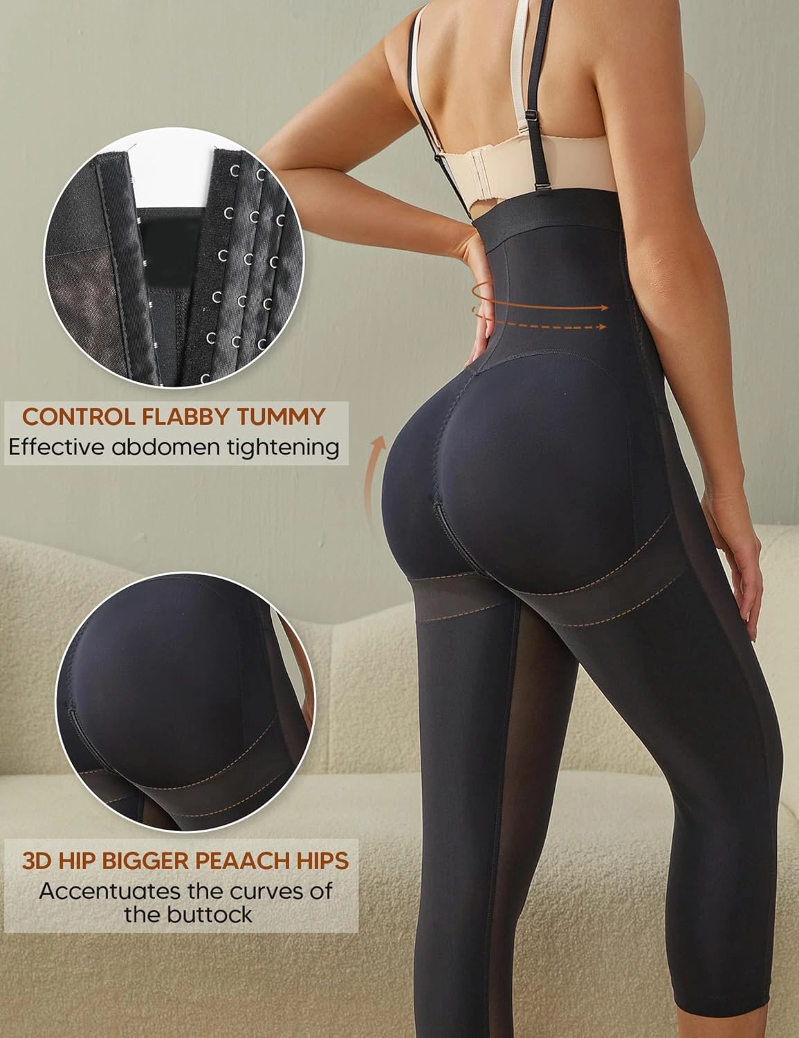 Faja Colombianas Bodysuit Tummy Control Shapewear for Women Open Bust Body Shaper Zipper