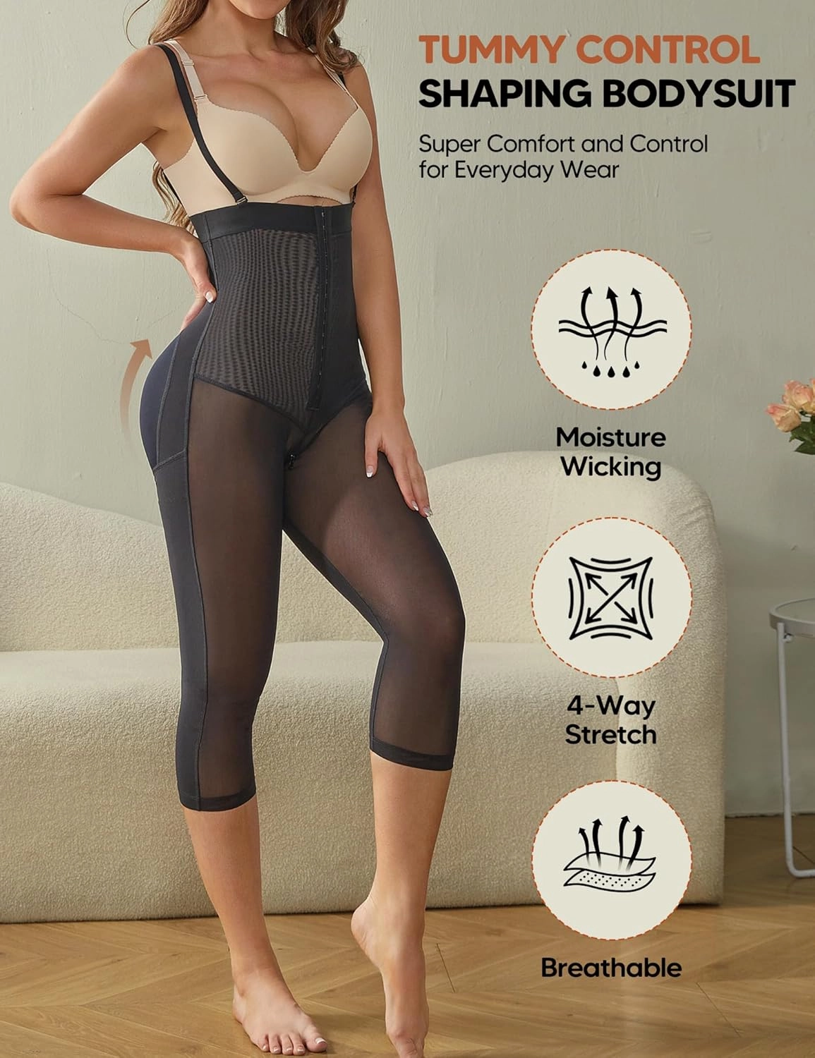 Faja Colombianas Bodysuit Tummy Control Shapewear for Women Open Bust Body Shaper Zipper