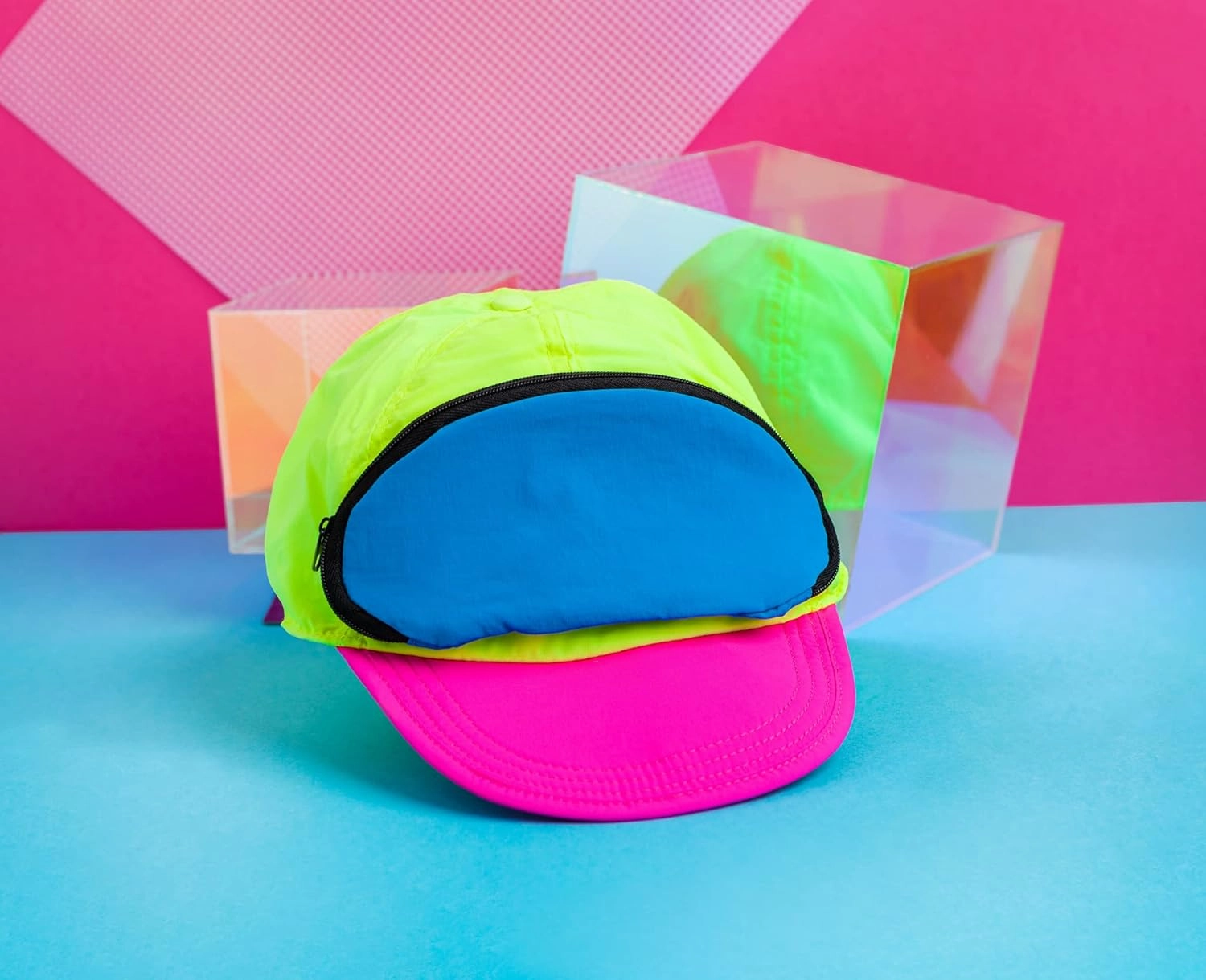 Fanny Pack Hat – Retro 80s/90s Costume Hat with Hidden Zipper Pocket | Adjustable Festival & Rave Cap | Funny 80s Party Accessory & Gag Gift for Men & Women
